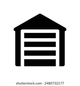 garage icon solid style vector