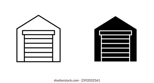 Garage icon symbol collection on white background.