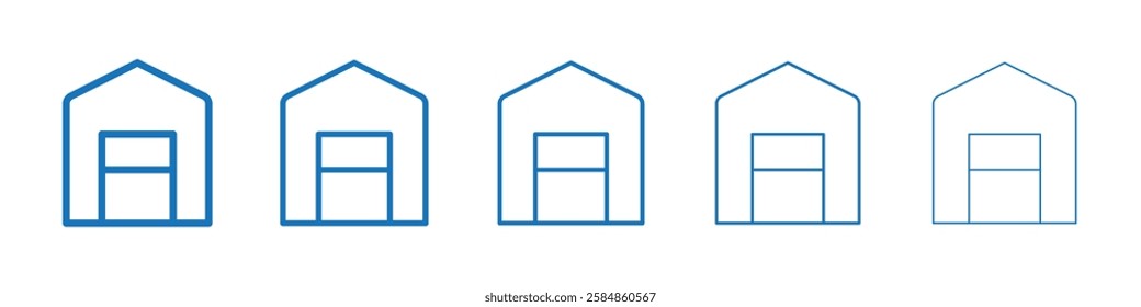 Garage icon Symbol collection thin outline set