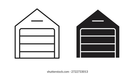 Symbol für Garage. Vektor-EPS 10. Zeile und Glyphensymbol