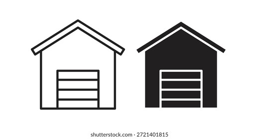 Garage-Symbol für Vorlage. Vektorgrafik-Symbolsatz