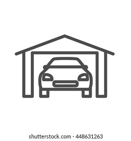 garage icon thin line design