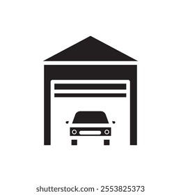 Garage icon Thin line flat illustration