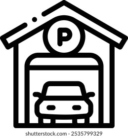 garage icon. Thin Linear Style Design Isolated On White Background