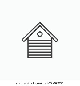 Garage icon in thin outlined.