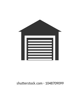 Garage icon, transport parking sign. Vector illustration, flat design.