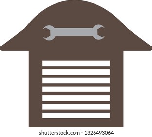 garage icon in trendy flat style.