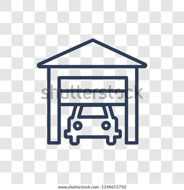 Garage icon. Trendy linear\
Garage logo concept on transparent background from Smarthome\
collection