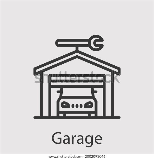garage icon vector icon.Editable\
stroke.linear style sign for use web design and mobile\
apps,logo.Symbol illustration.Pixel vector graphics -\
Vector
