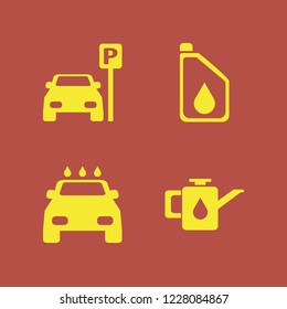 garage icon. garage vector icons set car oil, car wash and parked car