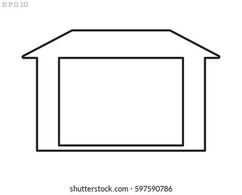 garage, icon, vector illustration eps10
