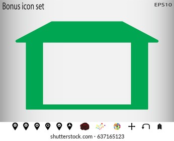 garage, icon, vector illustration eps10