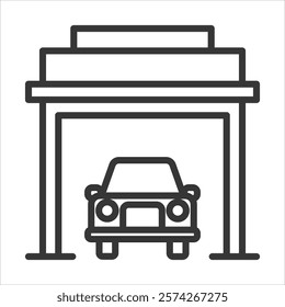 Garage Icon Vector Illustration Outline