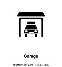 Garage icon vector isolated on white background, logo concept of Garage sign on transparent background, filled black symbol