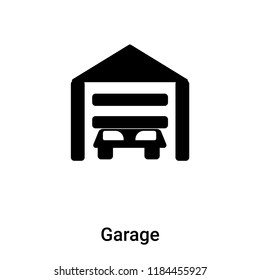 Garage icon vector isolated on white background, logo concept of Garage sign on transparent background, filled black symbol