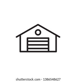garage icon vector line style