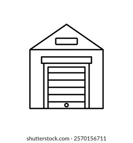 Garage icon Vector logo set flat