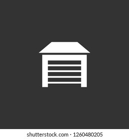garage icon vector. garage sign on black background. garage icon for web and app