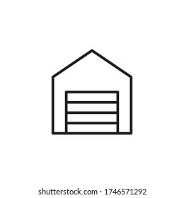 símbolo del vector del icono del garaje aislado