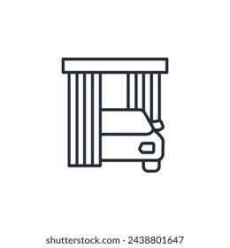 Garage icon. vector.Editable stroke.linear style sign for use web design,logo.Symbol illustration.