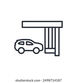 Garage-Symbol. vector.Editable stroke.linear style Zeichen zur Verwendung Web-Design, logo.Symbol-Illustration.