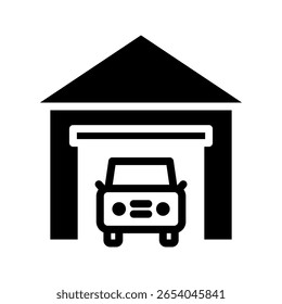 Garage icon. Icon, vehicle, carport, storage, car, car vector illustration. Garage editable stroke icon. vector eps 10