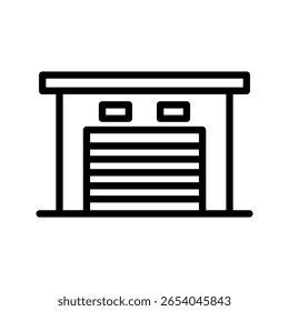 Garage icon. Icon, vehicle, carport, storage, car, car vector illustration. Garage editable stroke icon. vector eps 10