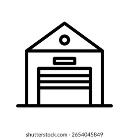 Garage icon. Icon, vehicle, carport, storage, car, car vector illustration. Garage editable stroke icon. vector eps 10