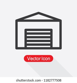 Garage Icon, Warehouse Icon Vector Illustration Eps10