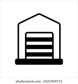 Icono de garaje con vector de fondo blanco