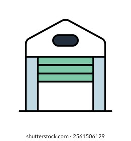 garage icon with white background vector stock illustration