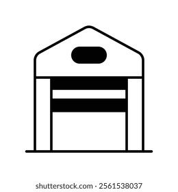 garage icon with white background vector stock illustration