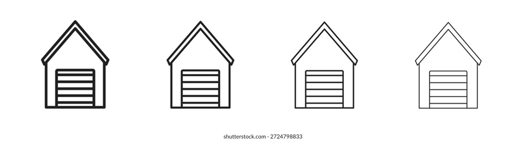 Colección de Vector de línea de iconos de garaje. Icono de Vector perfecto de píxeles