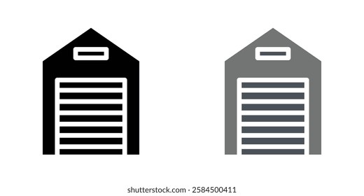 Garage icons pack in black and colored version