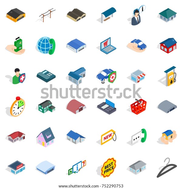 Garage icons set. Isometric\
style of 36 garage vector icons for web isolated on white\
background