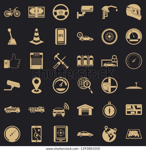 Garage icons set. Simple style of 36 garage vector\
icons for web for any\
design