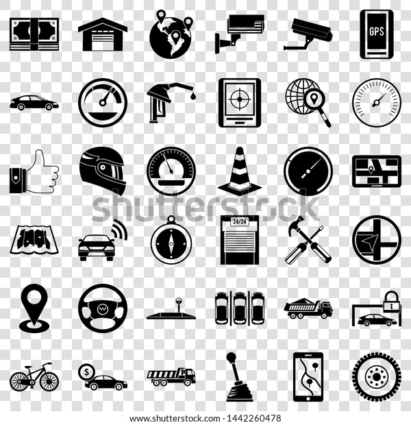 Garage icons set. Simple style of 36 garage vector\
icons for web for any\
design