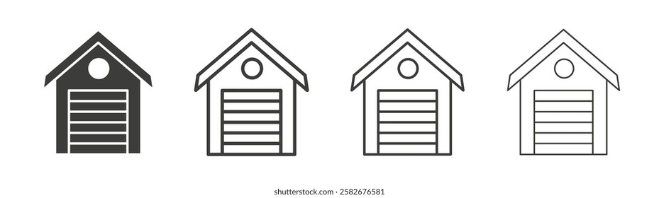 Garage icons set vectors graphic designs