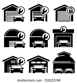 Garage icons vector