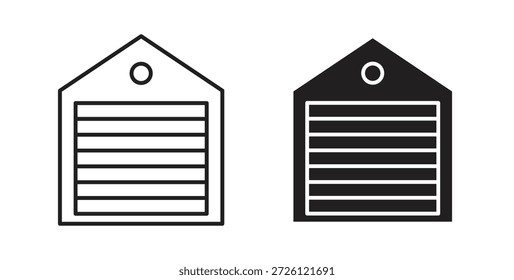 Símbolo de Vector de iconos de garaje con trazo editable y versiones planas