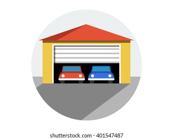 Garage Illustration - Flat Icon