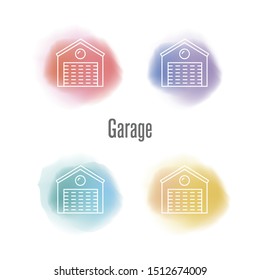 GARAGE AND ILLUSTRATION ICON CONCEPT