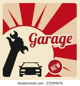 garage illustration over color background