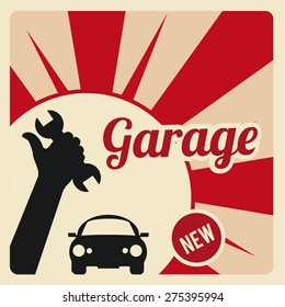 garage illustration over color background