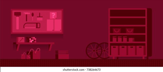Garage interior background vector illustration