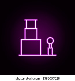 garage jack neon icon. Elements of auto workshop set. Simple icon for websites, web design, mobile app, info graphics
