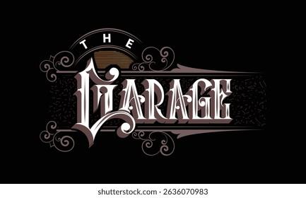 THE GARAGE lettering custom style design.