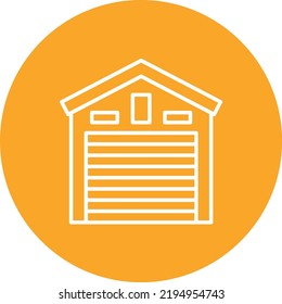 Garage line circle icon vector image. Can also be used for web apps, mobile apps and print media.