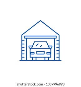Garage line icon concept. Garage flat  vector symbol, sign, outline illustration.