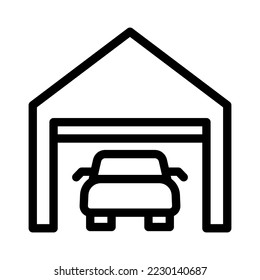 gráfico vectorial de icono de línea de garaje